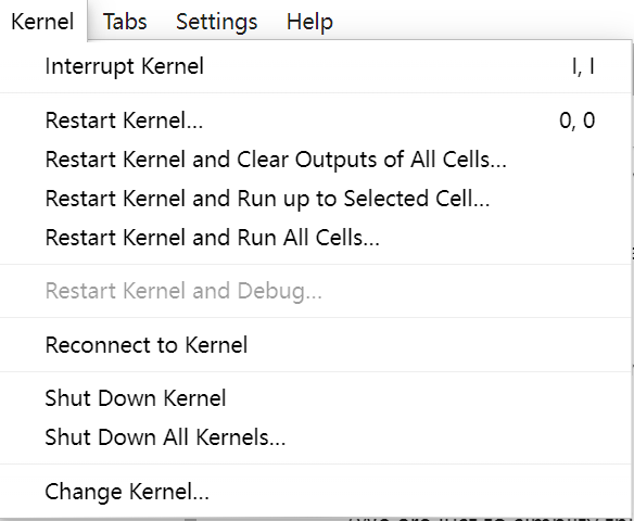 Kernel menu